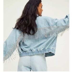 Free People fringe jean jacket